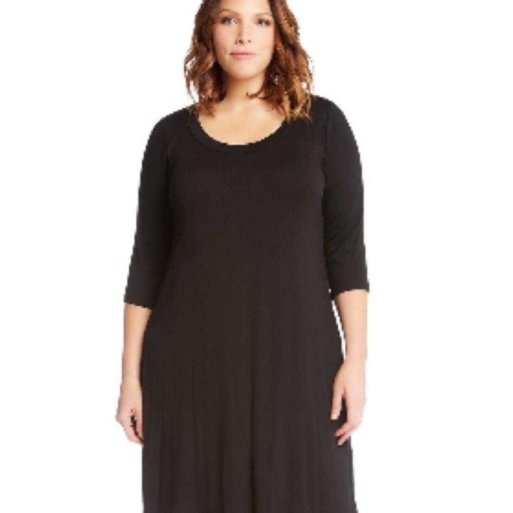 Karen Kane Black 3/4 Sleeve Swing Dress – Women’s Plus Size 0X – NWT – USA - Picture 3 of 11